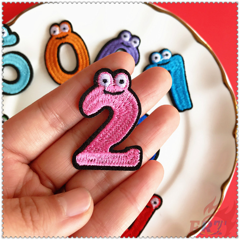 ✿ Sticker Ủi Thêu Hình Con Số Nhiều Màu Sắc ✿ 1 Sticker Ủi Thêu Hình Nhân Vật Hoạt Hình Ngộ Nghĩnh