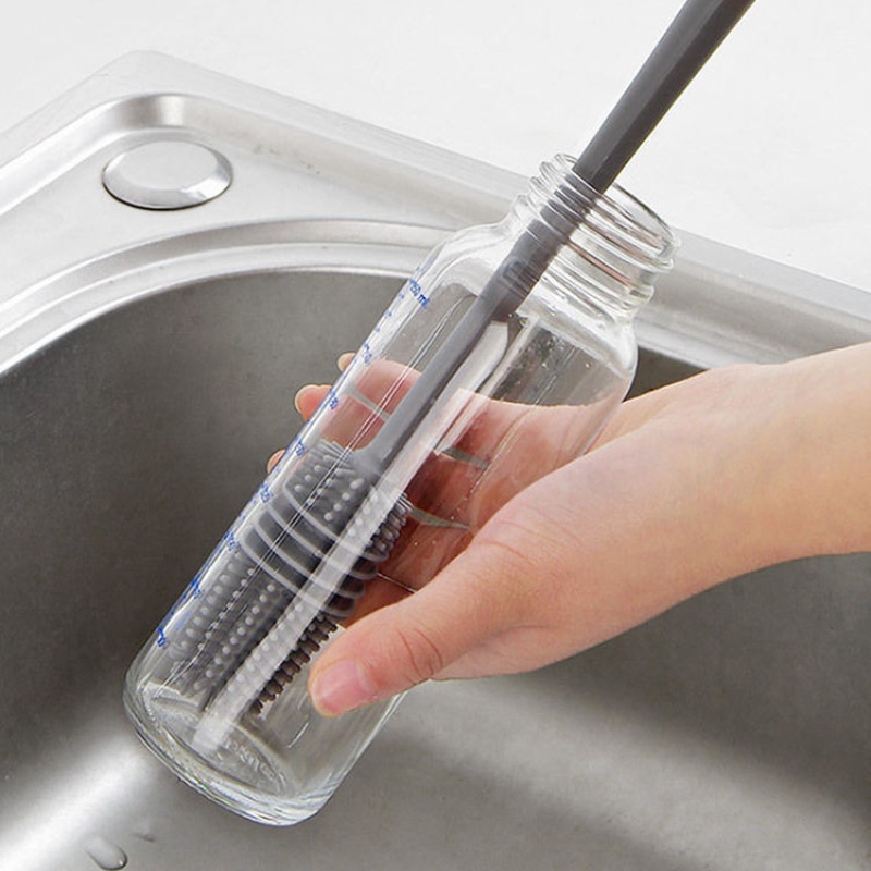 Bàn Chải Silicone Cán Dài Dùng Cọ Rửa Ly Cốc Thủy Tinh Tiện Dụng