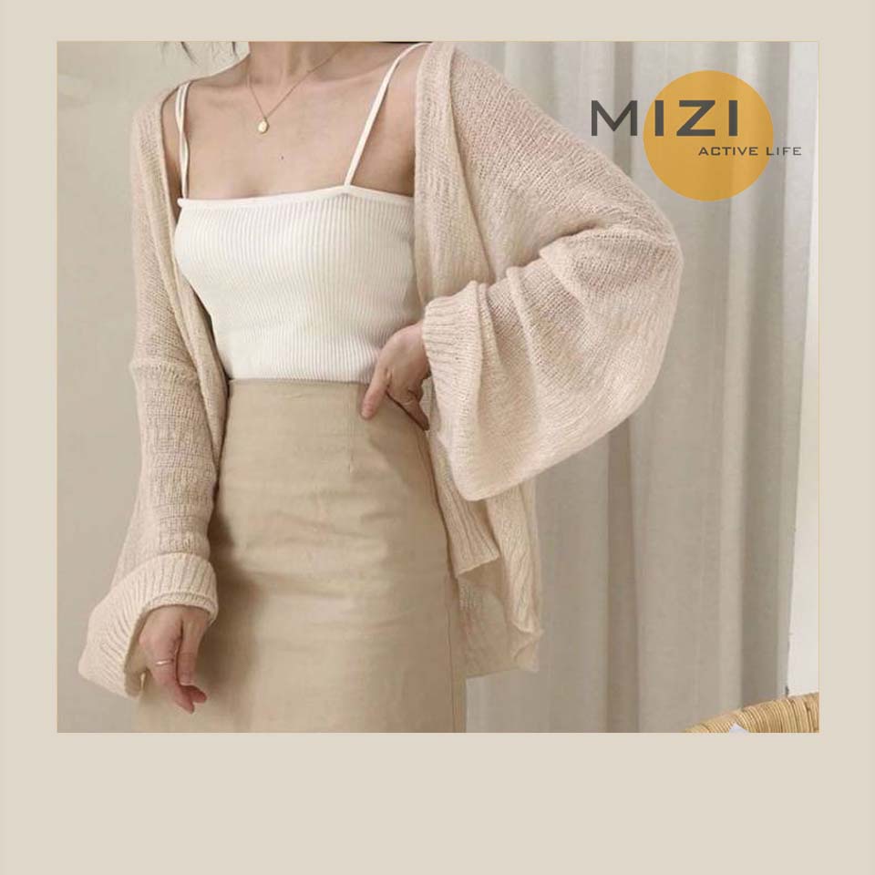 Áo cardigan nữ len mỏng form rộng dệt kim ulzzang dáng dài MIZI CD01
