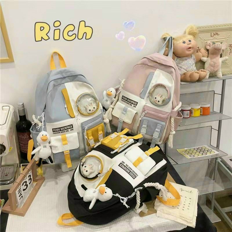 balo con vịt phối màu chất dù xịn nhìu lớp dày dặn