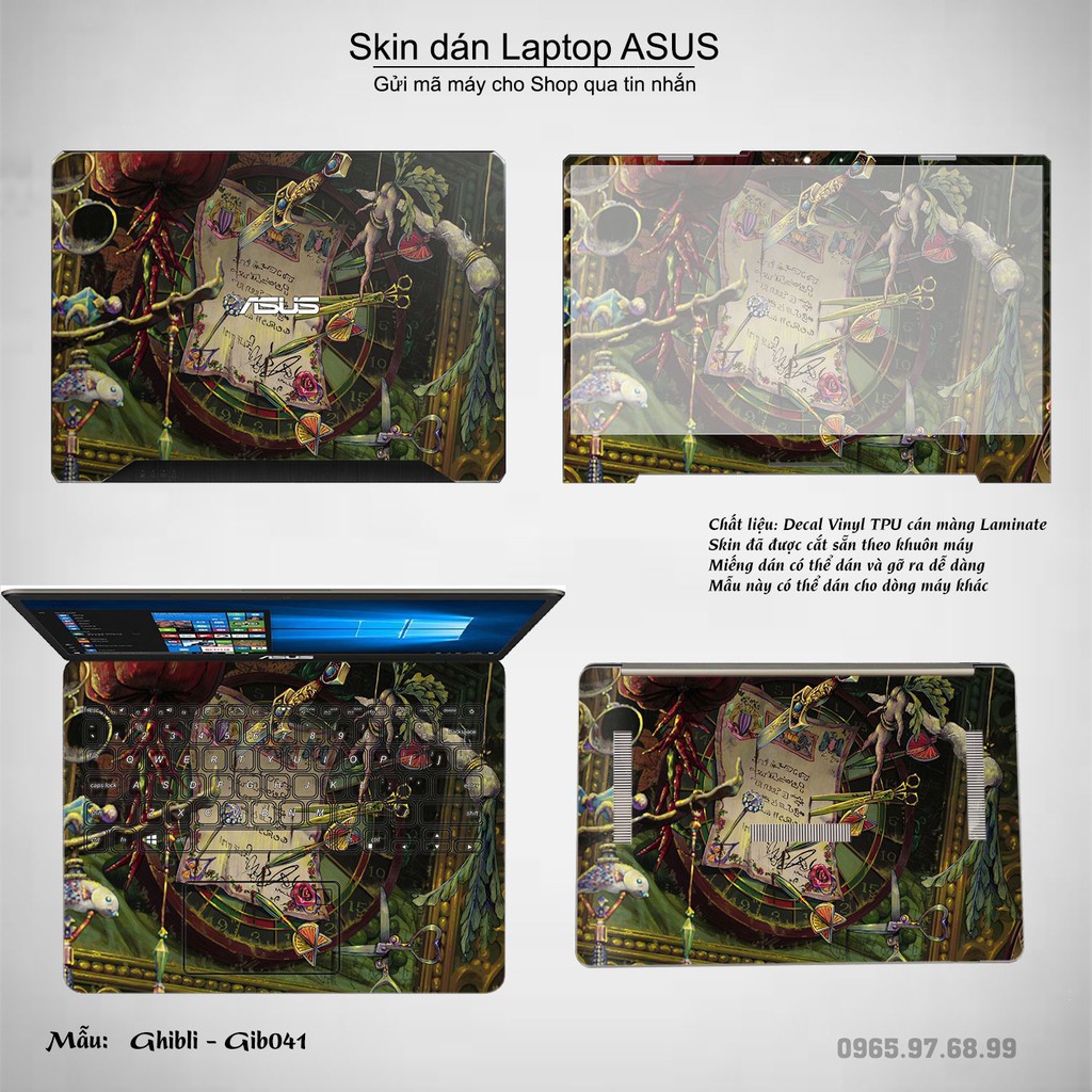 Skin dán Laptop Asus in hình Ghibli Nhật Bản (inbox mã máy cho Shop)