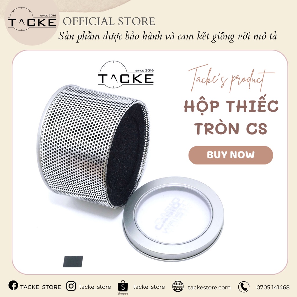 Hộp đồng hồ thiếc tròn loại tốt TACKE STORE thiếc cứng cáp không gỉ không móp giá tận xưởng hình thật