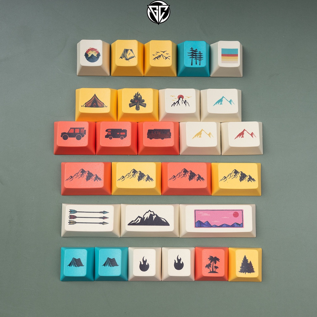 Keycap 80s Wild Life 111 nút bàn phím cơ Thick PBT Cherry Profile