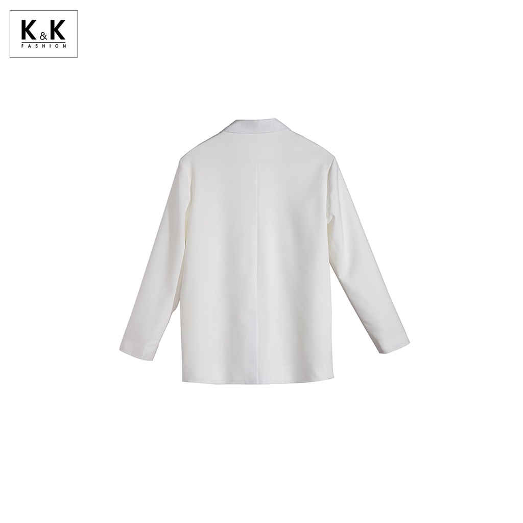 [Mã KKFAK20 giảm 20% tối đa 40K đơn 299K] Áo Blazer Nữ K&K Fashion AK10-11 Màu Trắng Tay Dài Chất Vải Bố Cotton | BigBuy360 - bigbuy360.vn