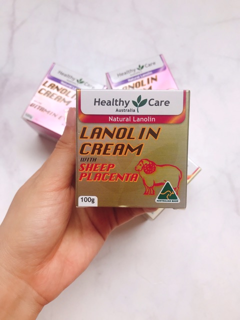 Kem nhau thai cừu Healthy Care Lanolin with Sheep Placenta/ Vitamin E / Hoa Anh Thảo Everning Primrose 100g