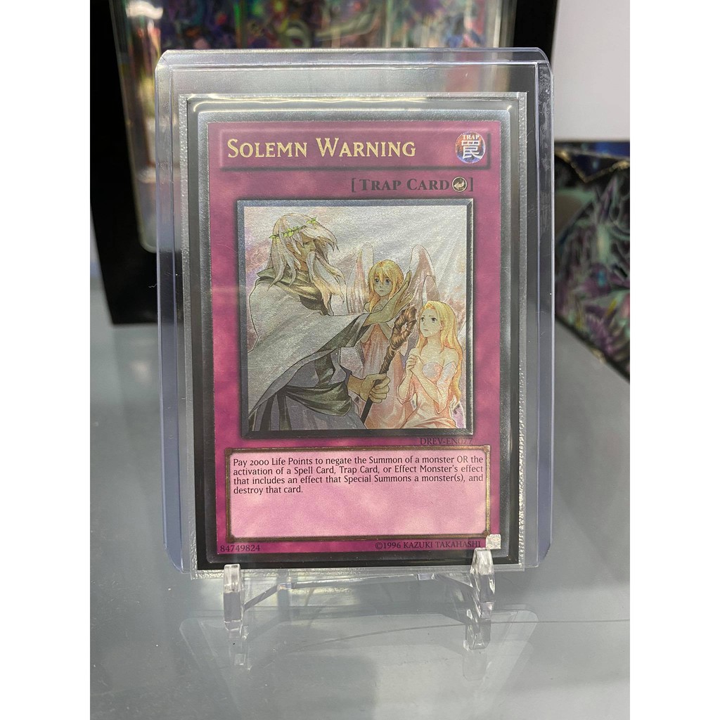 Lá bài thẻ bài Yugioh Solemn Warning - Ultimate Rare - Tặng bọc bài nhựa bảo quản
