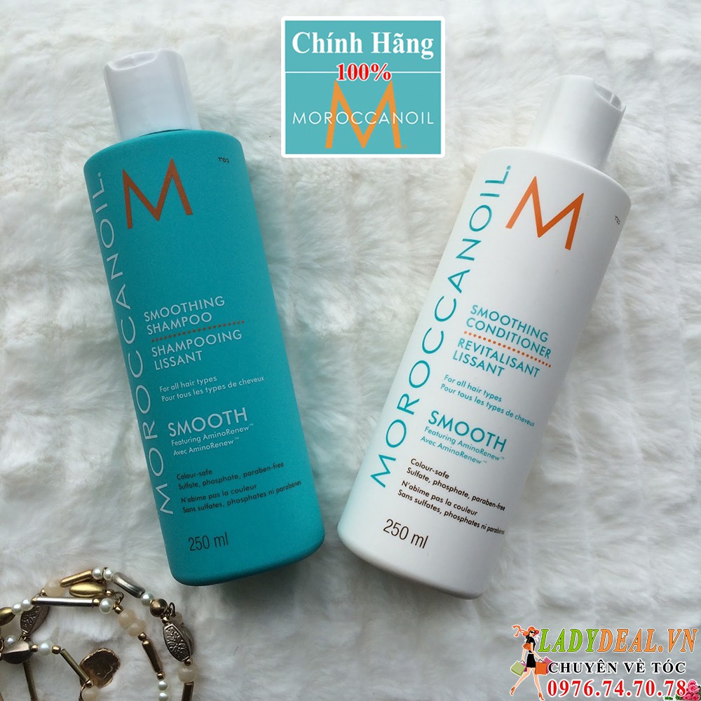 Dầu Gội và Xả Moroccanoil smooth suông mượt 250ml