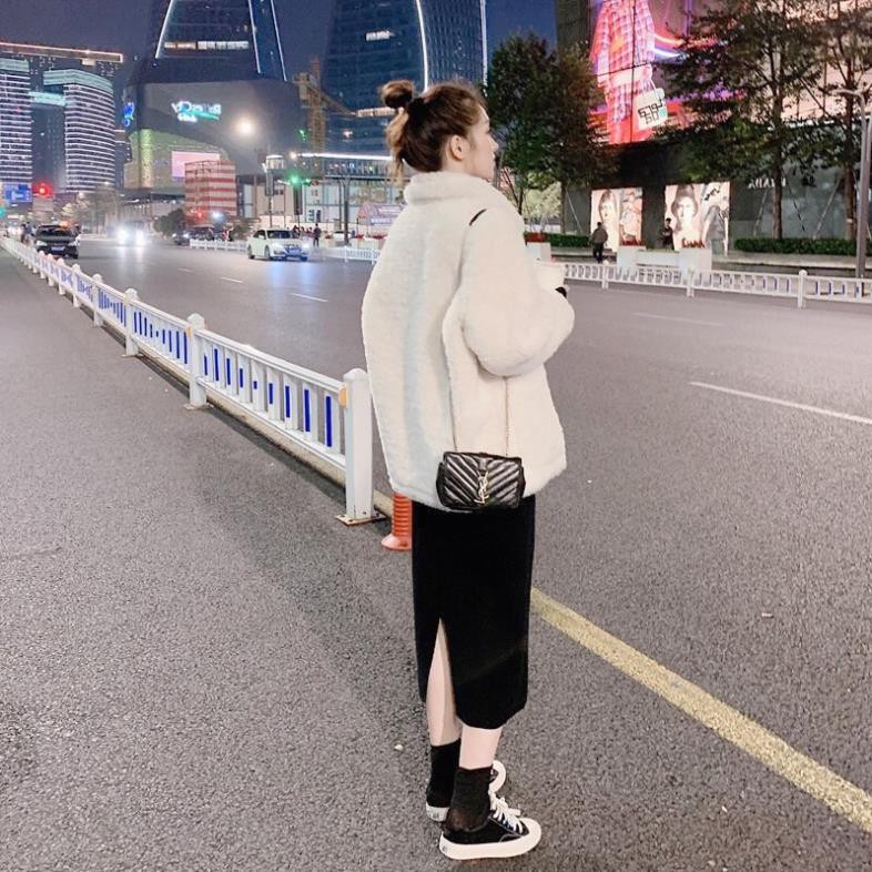 [GIÁ HỦY DIỆT] Set Váy Suông Kèm Áo Khoác Lông Dày Form Đẹp Freesize Ulzzang