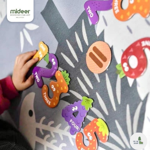 Bộ số và phép tính nam châm Mideer, Number Magnets gồm 26 miếng, đồ chơi nam châm học số và phép tính