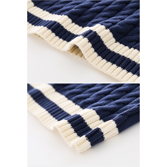 Áo gile len WAPYPY, áo gile len vặn thừng cho bé trai bé gái