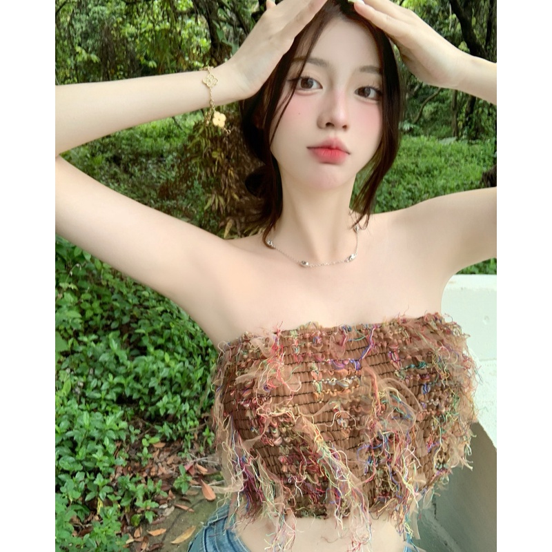 Áo Ống Hai Dây Dáng Ôm Phong Cách Hàn Quốc Thời Trang Mùa Hè Quyến Rũ Dành Cho Nữ