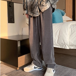 Yinggu [Brushed Velvet] Quần Dài Ống Rộng Suông Mùa Đông 2020 Cho Nam Nữ
