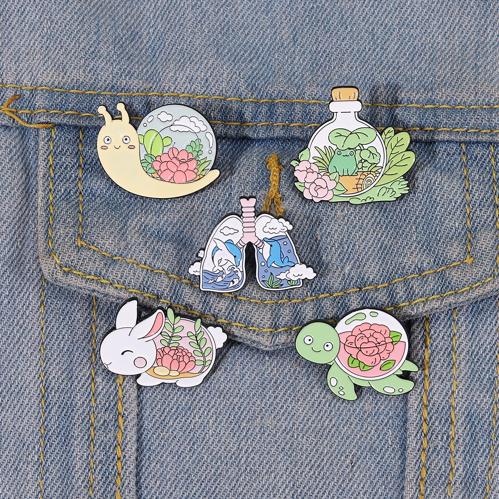 Huy Hiệu Cài Áo Hình Động Vật Hoạt Hình Ngộ Nghĩnh