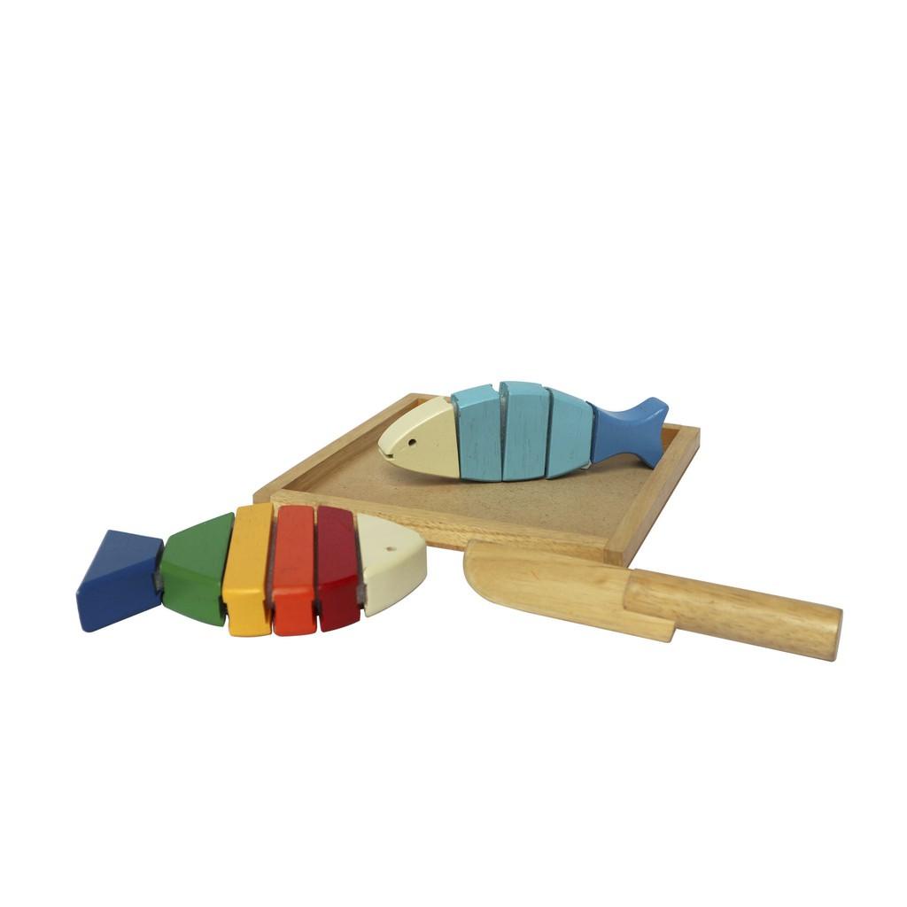 Đồ chơi cắt 2 cá bằng gỗ cho bé, đồ chơi winwintoys Việt Nam