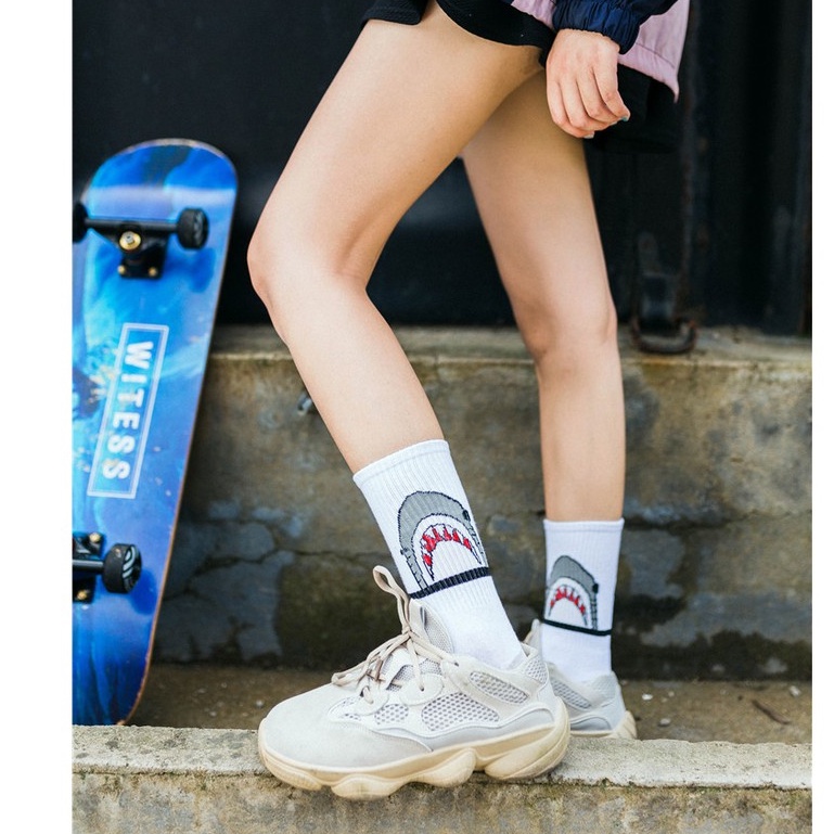 Vớ cao cổ unisex cá mập, tất bắp chân shark ulzzang cá tính NEKO