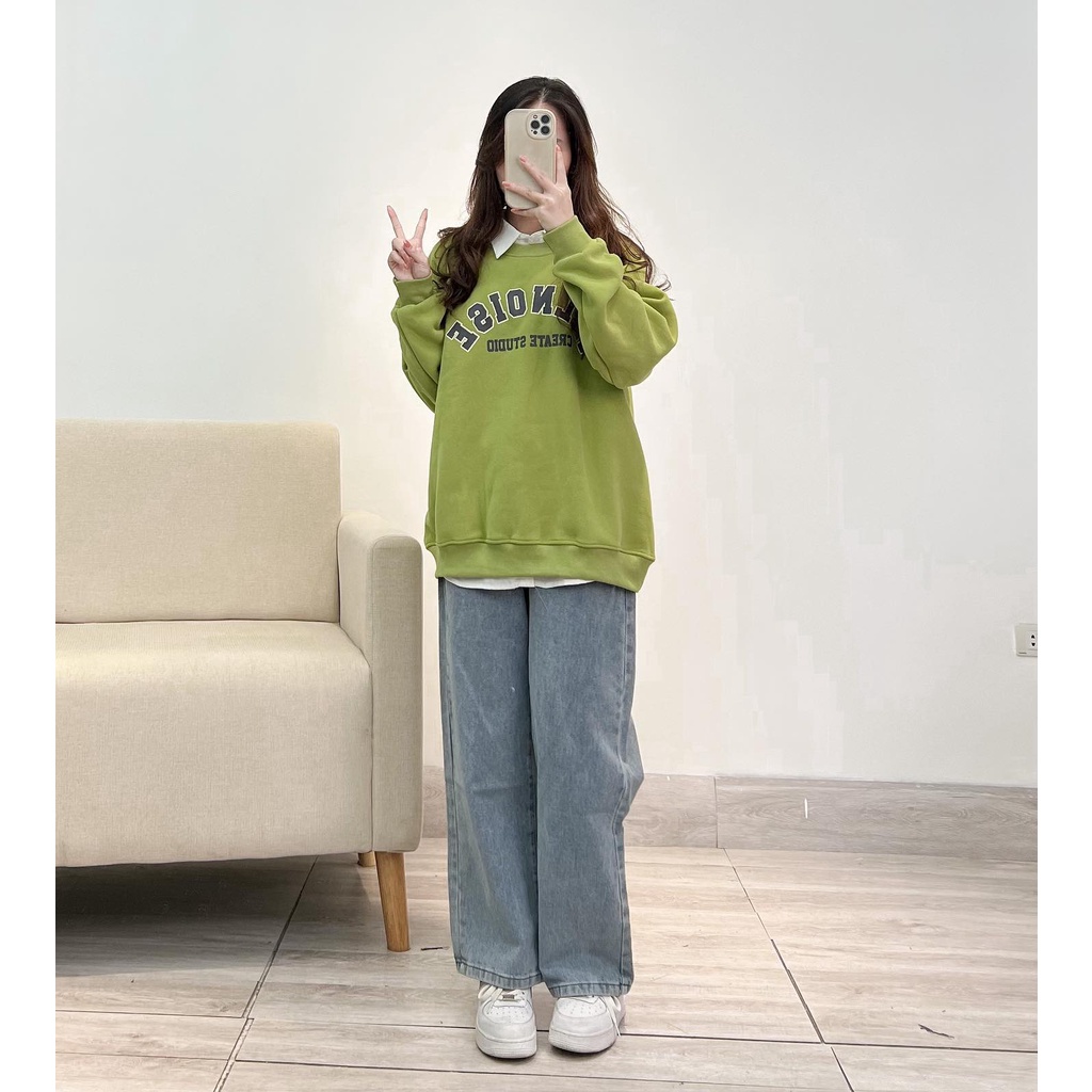 Áo sweater nỉ bông dày dặn dặn ILLNOISE thời trang nữ Miho house