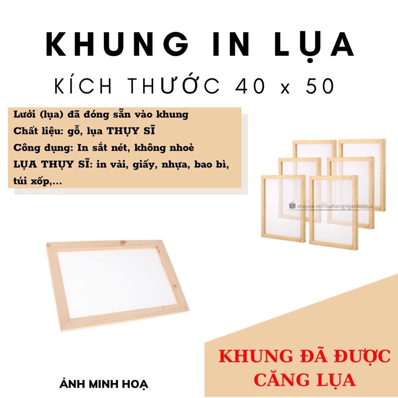 Khung in lụa 40x50cm đã được căng lụa