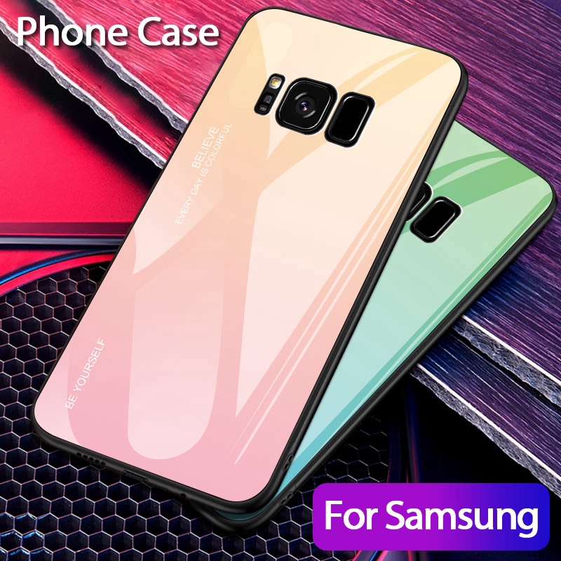 Ốp điện thoại mặt kính cường lực cho Samsung Galaxy S8 S10 A70 A10 A50 M30