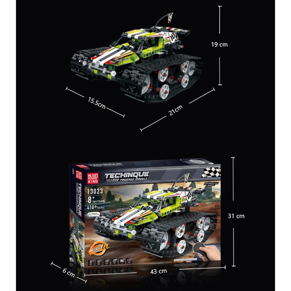 Đồ chơi xe lắp ráp xe đua địa hình bánh xích - điều khiển từ xa Mould King 13023