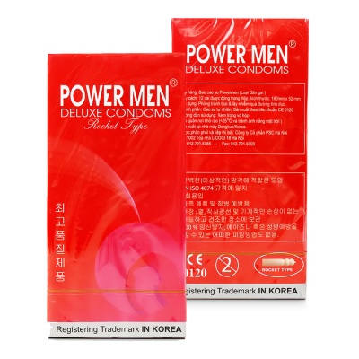 Bao Cao Su POWER MEN Rocket Gân Gai Hộp 12 Cái