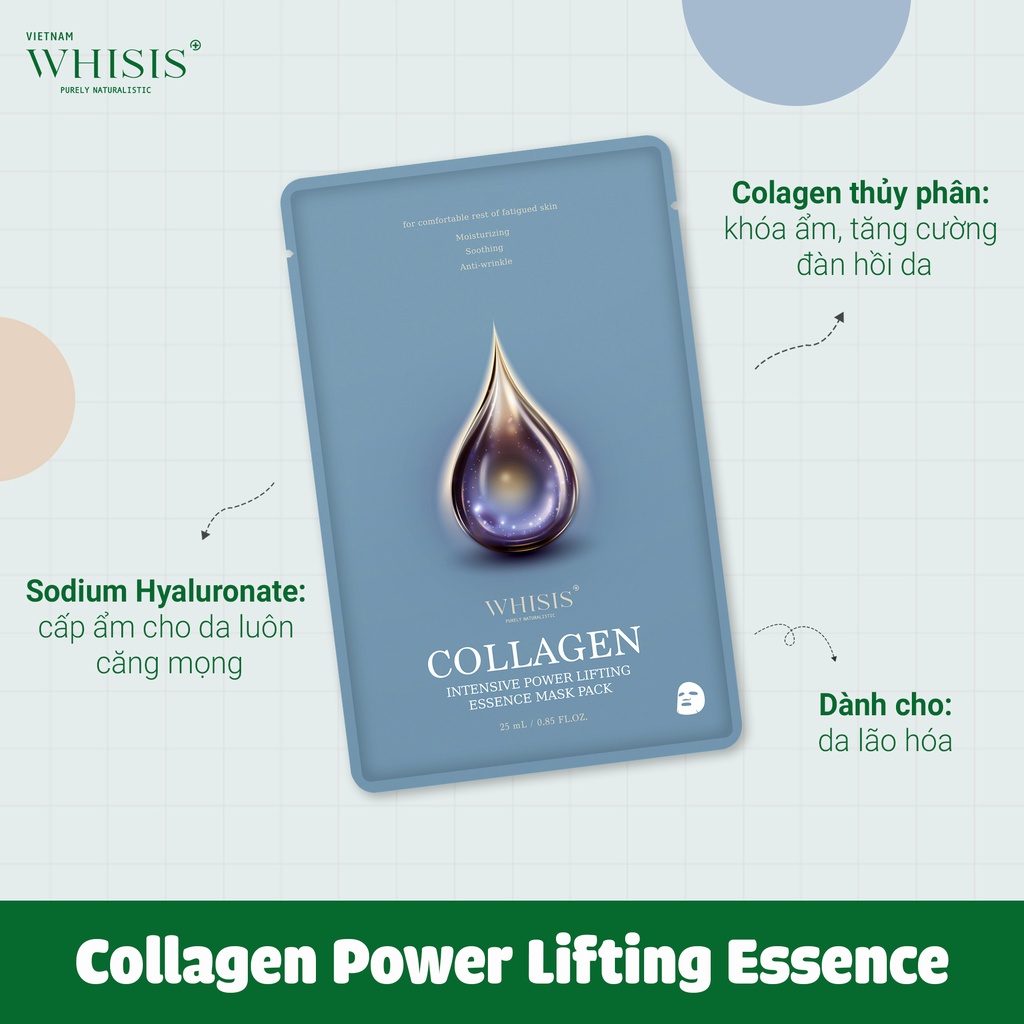 Mặt Nạ Collagen Cao Cấp WHISIS Intensive Collagen Power Lifting Essence Chống Lão Hóa, Tái Tạo Da Chuyên Sâu 25ml