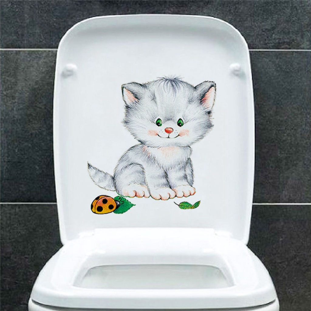 Decal dán tường Họa Tiết Mèo Hoạt Hình Dễ Thương Bắt Mắt