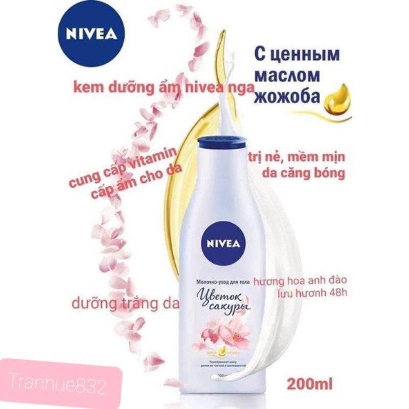 Dưỡng thể Nivea hương hoa anh đào 200ml Nga