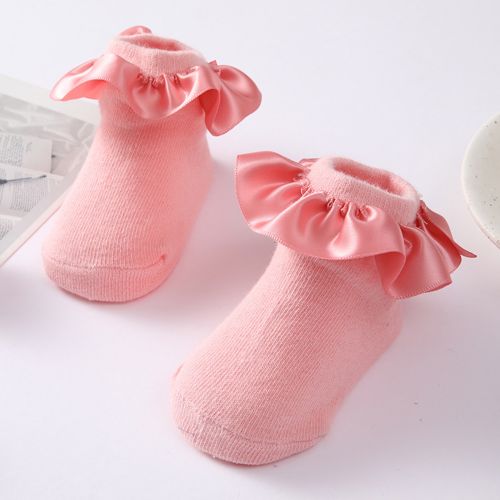 Vớ Cotton Satin Cổ Thấp Thoáng Khí Dành Cho Bé Gái