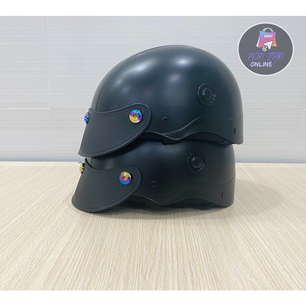 [TẶNG TEM BIKER] Nón Bảo Hiểm Trơn - Màu Sơn Nhám - Gắn 3 Ốc TiTan Gr5 Siêu Ngầu