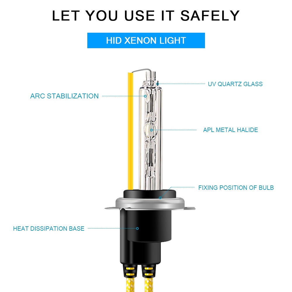 2 Bóng đèn pha Xenon HID H1 H3 H7 H8 H9 H11 chất lượng cao cho xe hơi
