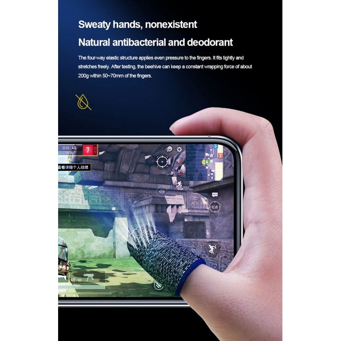 【Ready】 Gaming Finger Sleeve Mobile Screen Game Controller Sweatproof Gloves PUBG COD Assist artifact imercado