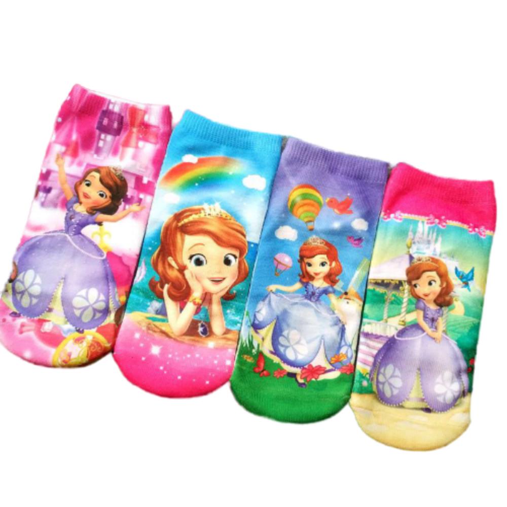 Bộ 4 Đôi Vớ In Hình Công Chúa Frozen Cho Bé Gái Từ 2-5 Tuổi