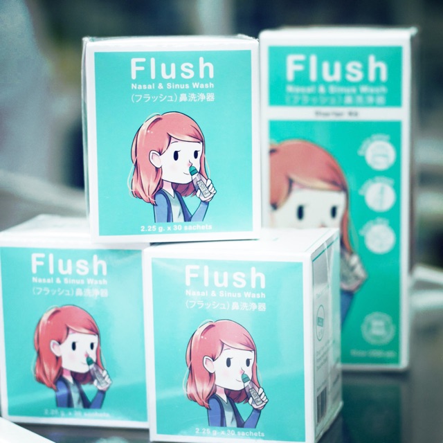 Combo Bình rửa mũi Flush + muối Flush hộp 30 gói