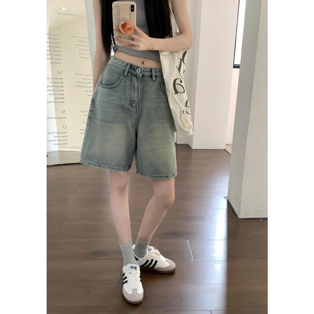 Quần Short Denim Phong Cách Retro Hoài Niệm Thời Trang Cá Tính 63671