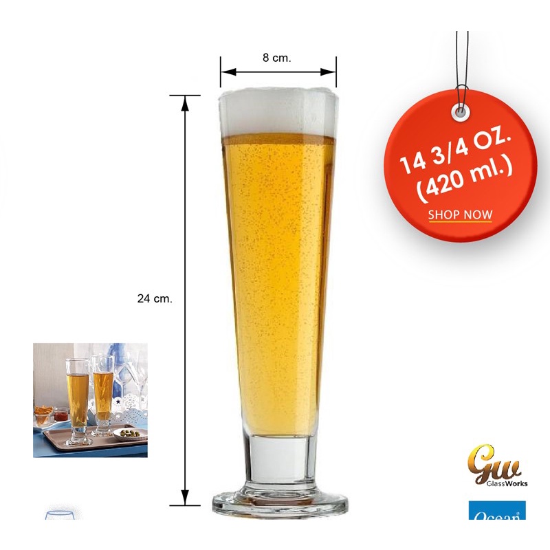 BỘ 6 CỐC THỦY TINH VIVA FOOTED OCEAN THÁI LAN - 420ML
