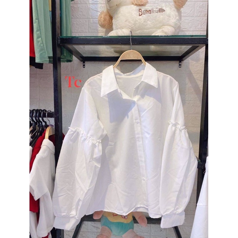 ÁO sơ mi tay bồng unisex