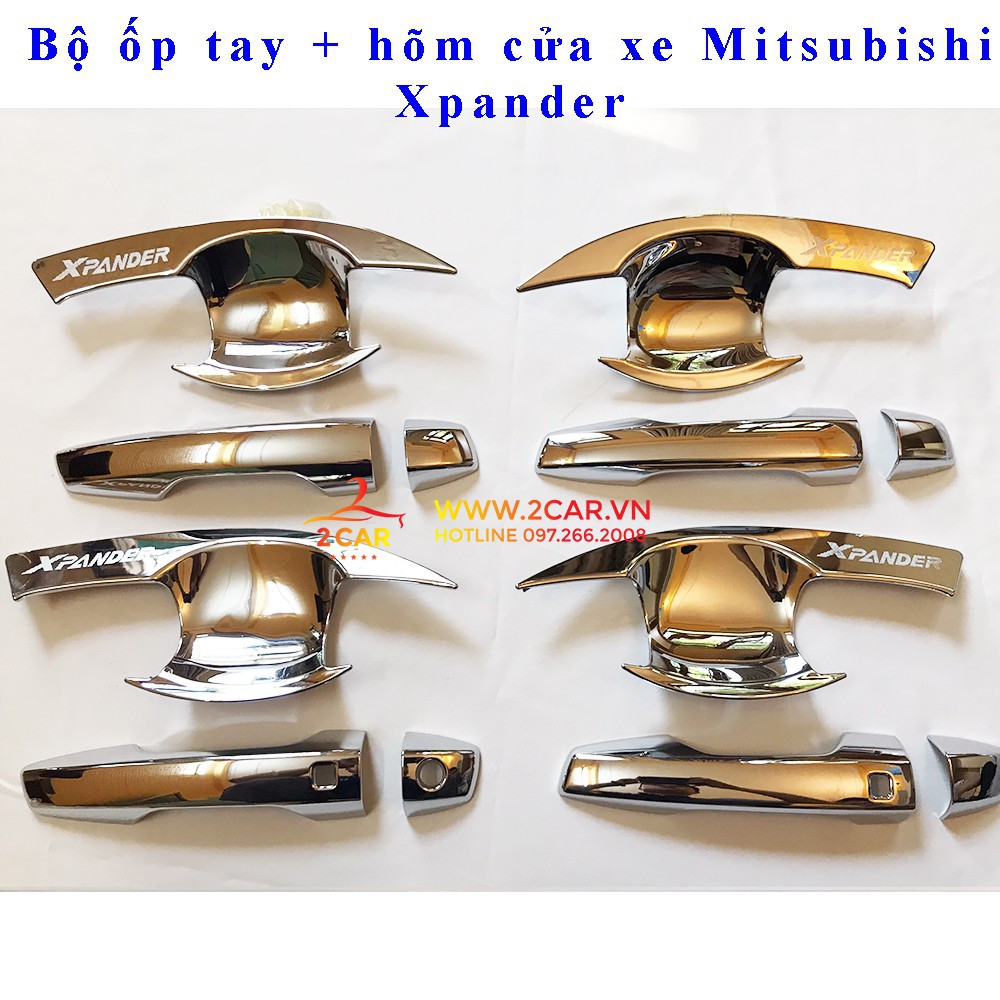 Bộ ốp tay + hõm cửa xe Mitsubishi Xpander 2018-2021 nhựa mạ crom cao cấp