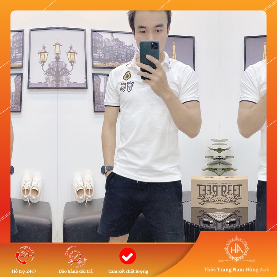 Áo thun nam có cổ tay ngắn polo cotton co dãn 4 chiều thêu kiểu BBR vải dày đẹp mẫu mới cao cấp | BigBuy360 - bigbuy360.vn