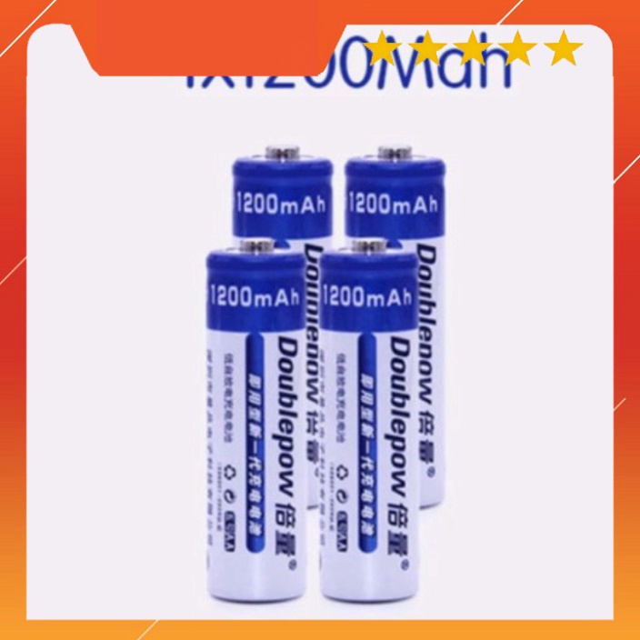 Sạc Pin Doublepow DP-B02 và 4 pin tiểu sạc Doublepow AA 1200mAh, AAA 900 mah