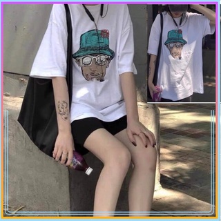 Set đồ nữ, Set bộ nữ chất thun in hình ông già kèm quần đùi đen form rộng unisex hàng loại 1