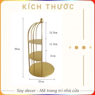Kệ mỹ phẩm lồng chim 3 tầng