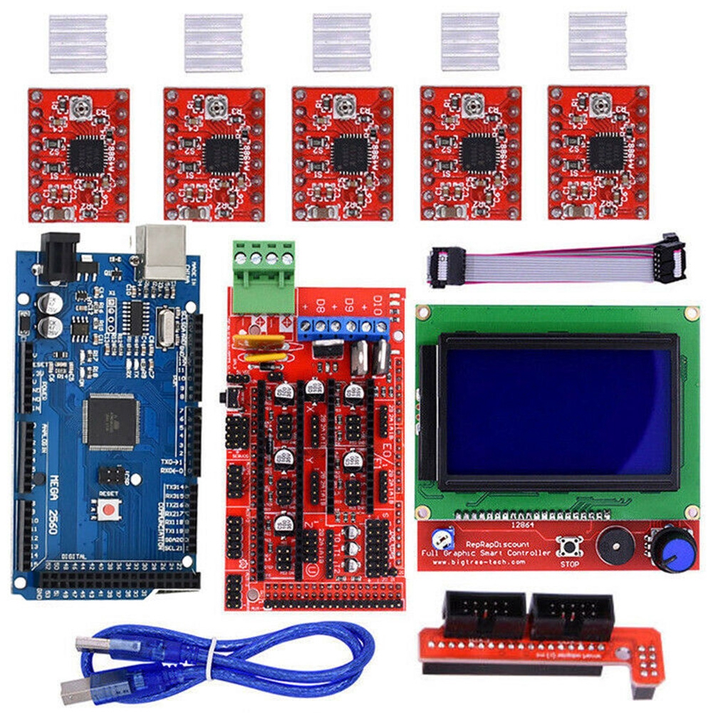 Stepper Motor Driver Kit RAMPS 1.4 Expansion Board LCD Controller Printers Parts Set Mega2560 Professional For Arduino