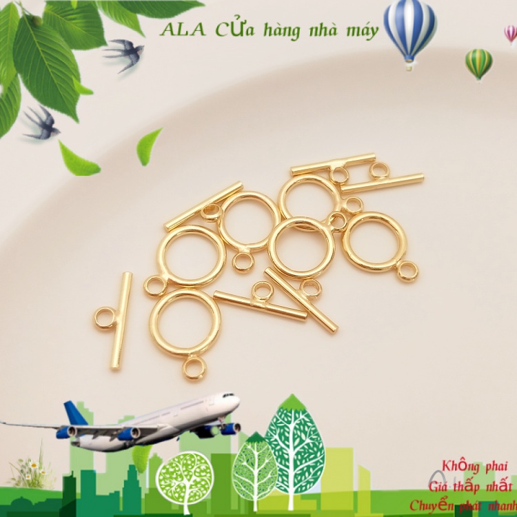 💖Đồ trang sức DIY💖Khóa từ tính màu vàng 14K mini 9mm dành cho làm vòng tay/vòng cổ DIY