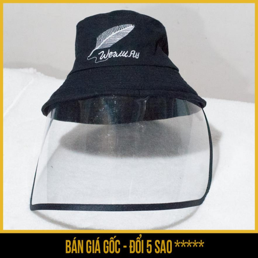Mũ nón bucket có kính trong suốt chống dịch, chống khói bụi người lớn thêu BÚT LÔNG - Săn Nón Đẹp 👒