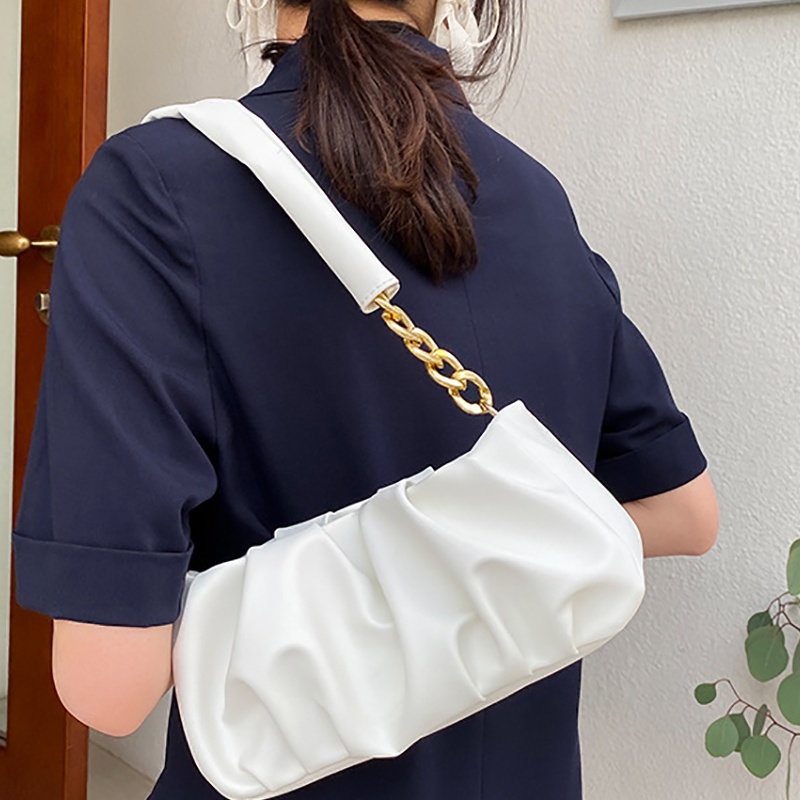 Túi Xách Đeo Vai Một Bên Vai Hình Vuông Cỡ Nhỏ Phối Dây Xích Phong Cách Phương Tây Cổ Điển Dành Cho Bạn Nữ