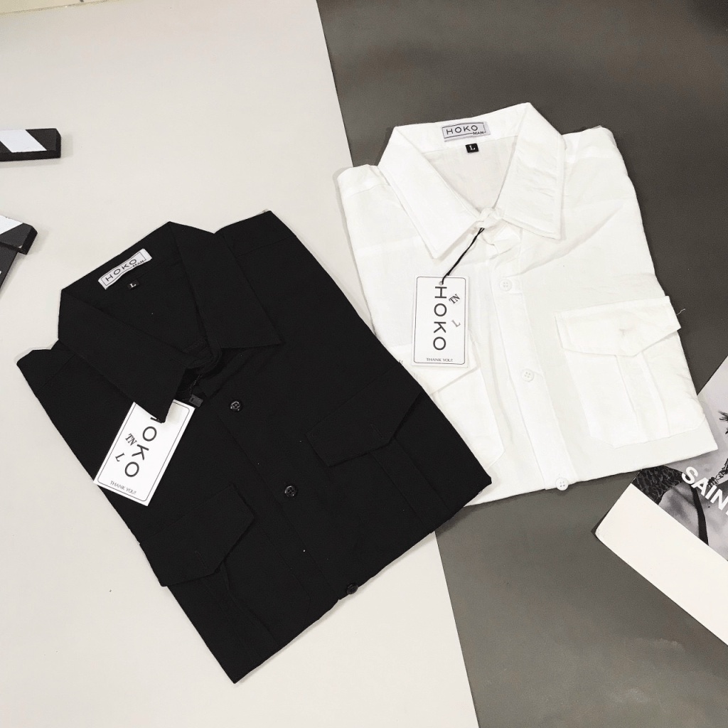 Áo sơ mi nam tay ngắn vải Đũi Thái cao cấp phối túi sang trọng lịch lãm [NEW UNISEX]