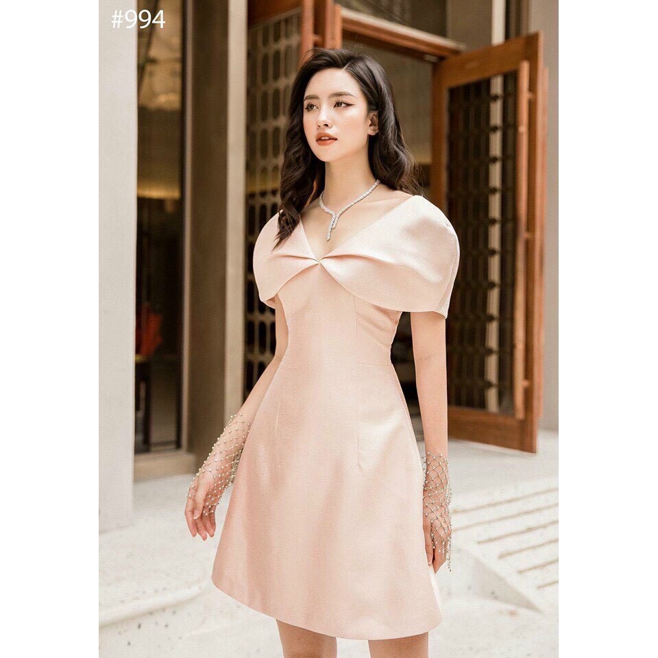 Đầm chữ A dáng dài đi dự tiệc cực đẹp với phong cách thiết kế hàn quốc, chất vải umi cao cấp