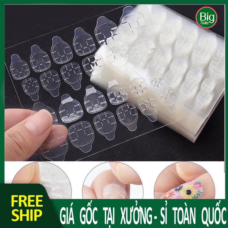 Bộ 24 Miếng Dán Móng Tay Giả 2 Mặt Bằng Keo Thạch Tiện Lợi Dụng Cụ Làm Móng Tay Giả Cá Nhân tại nhà MTG-PK A81