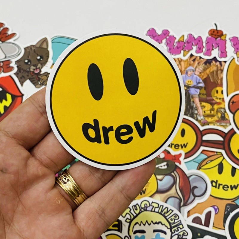 💖Set 50 cái💖 Sticker cute DREW HOUSE chất liệu pvc nhám cao cấp chống thấm dán vali, laptop, mũ bảo hiểm, điện thoại,...