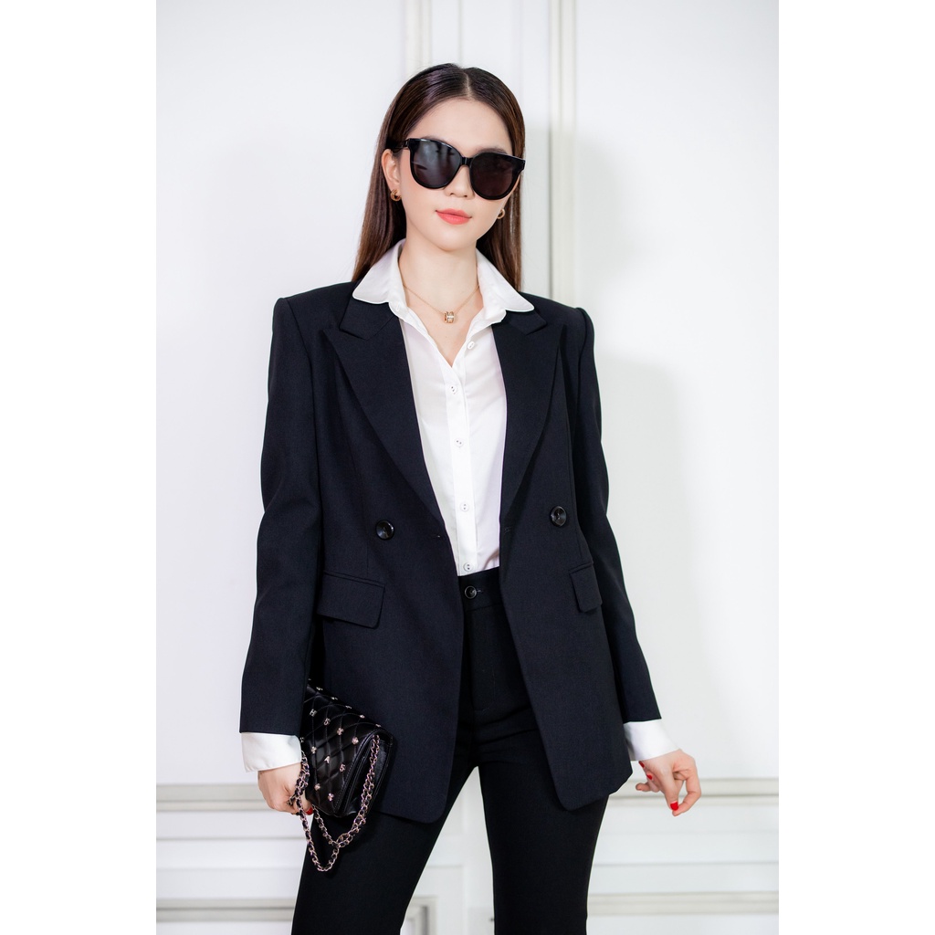 Áo Vest nữ dáng dài 2 khuy phong cách công sở VENUSSECRET